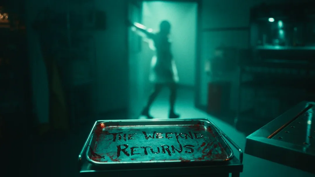 Color-graded frame from The Weeknd